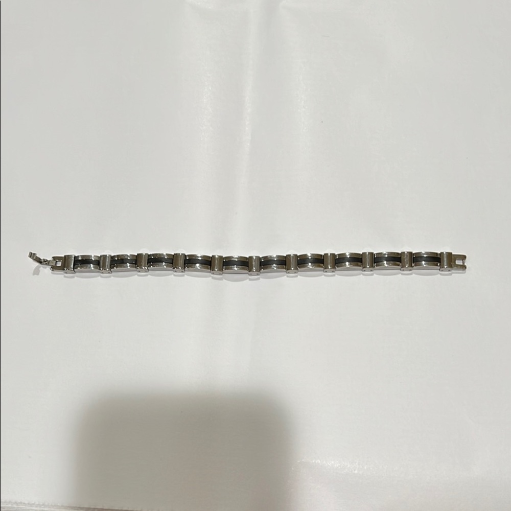Silver and Black Link Bracelet